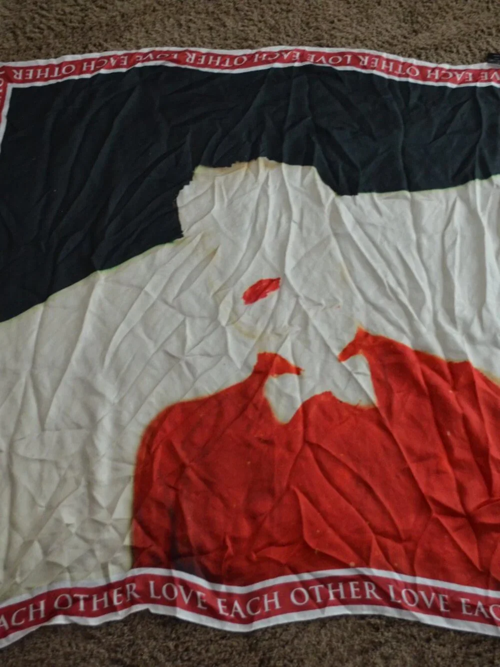 Each x Other Red Black Silk Printed Scarf 47